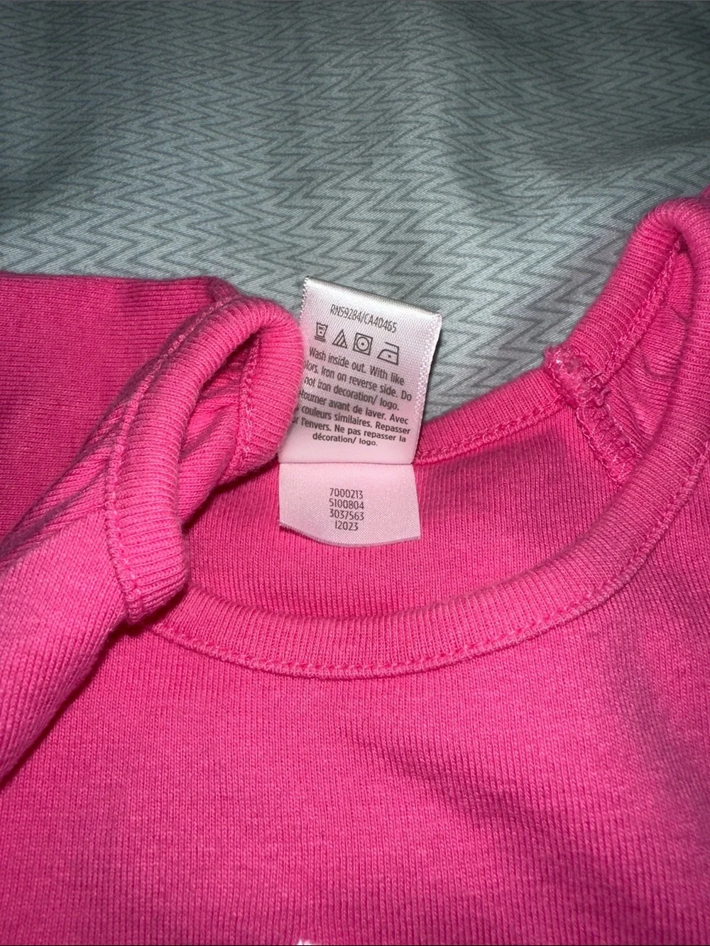 Gymboree Hot Pink Top with Dog on Bicycle Embroidery